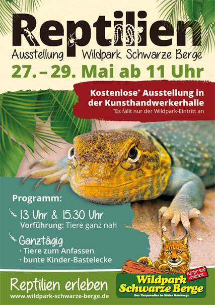 Reptilienausstellung-Programm-Plakat-Wildpark-Schwarze-Berge