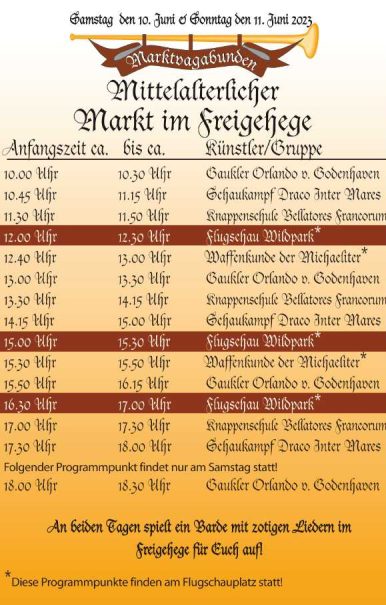 Programm des Mittelalterspektakels_2023